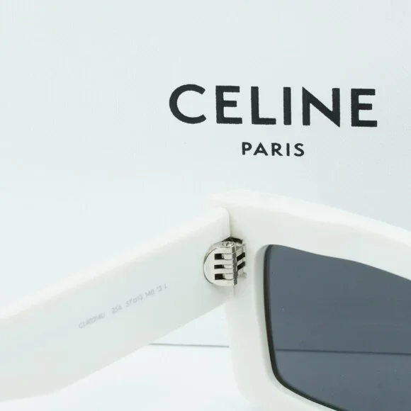 🕶️ New Celine CL40214U 25A Sunglasses - Ivory Frame, Smoke Lenses - Picture 7 of 11